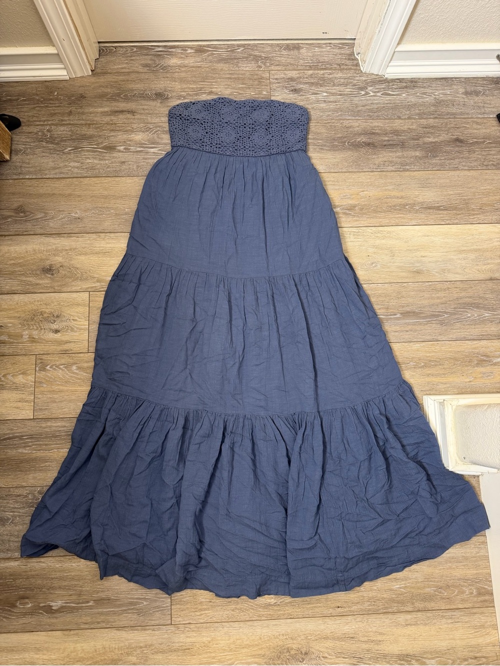 American Eagle Outfitters Strapless Maxi Dress - Navy Blue
